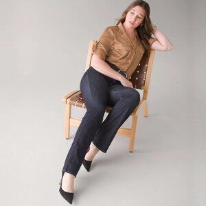 NWT White House Black Market Curvy High Rise Skinny Flare Jean Midnight #A1463